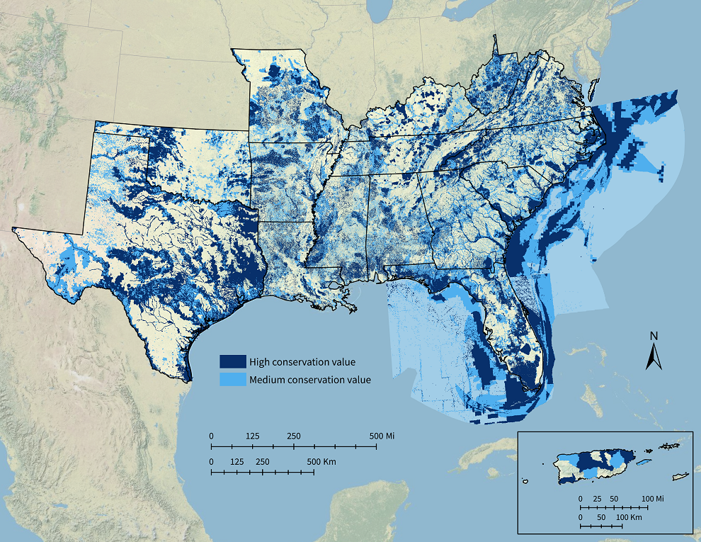 Map of Southeast Blueprint 2020.