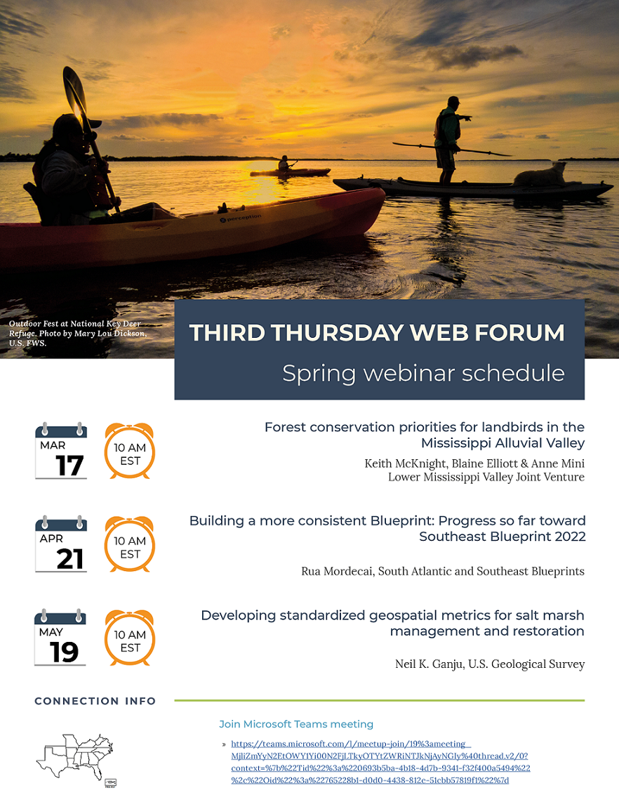 Flyer advertising upcoming webinars.