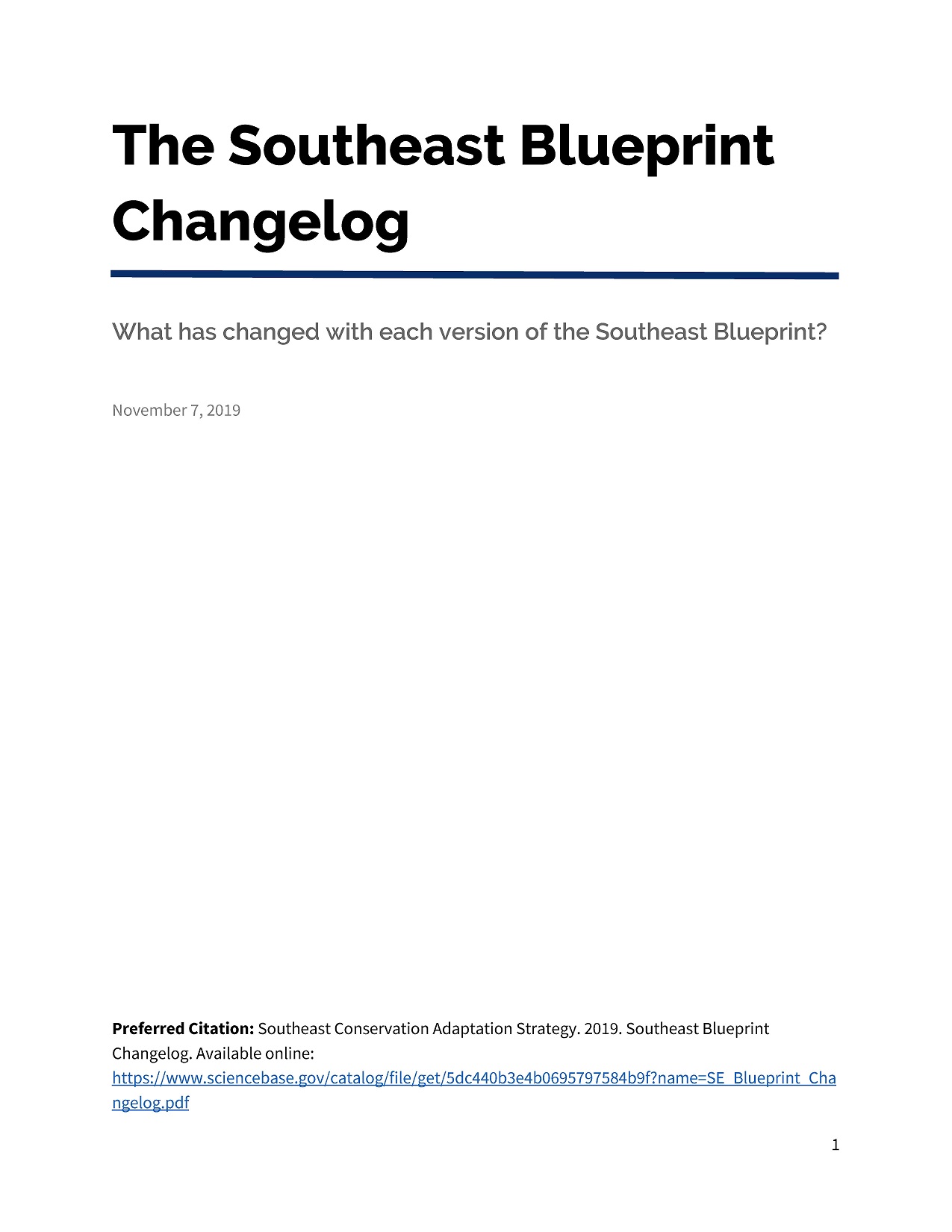Cover of changelog.