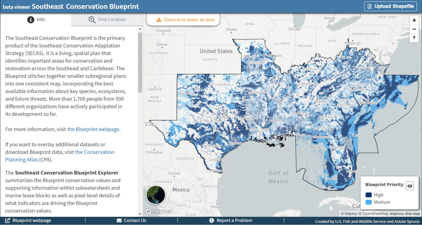 Screenshot of beta Southeast Blueprint viewer.