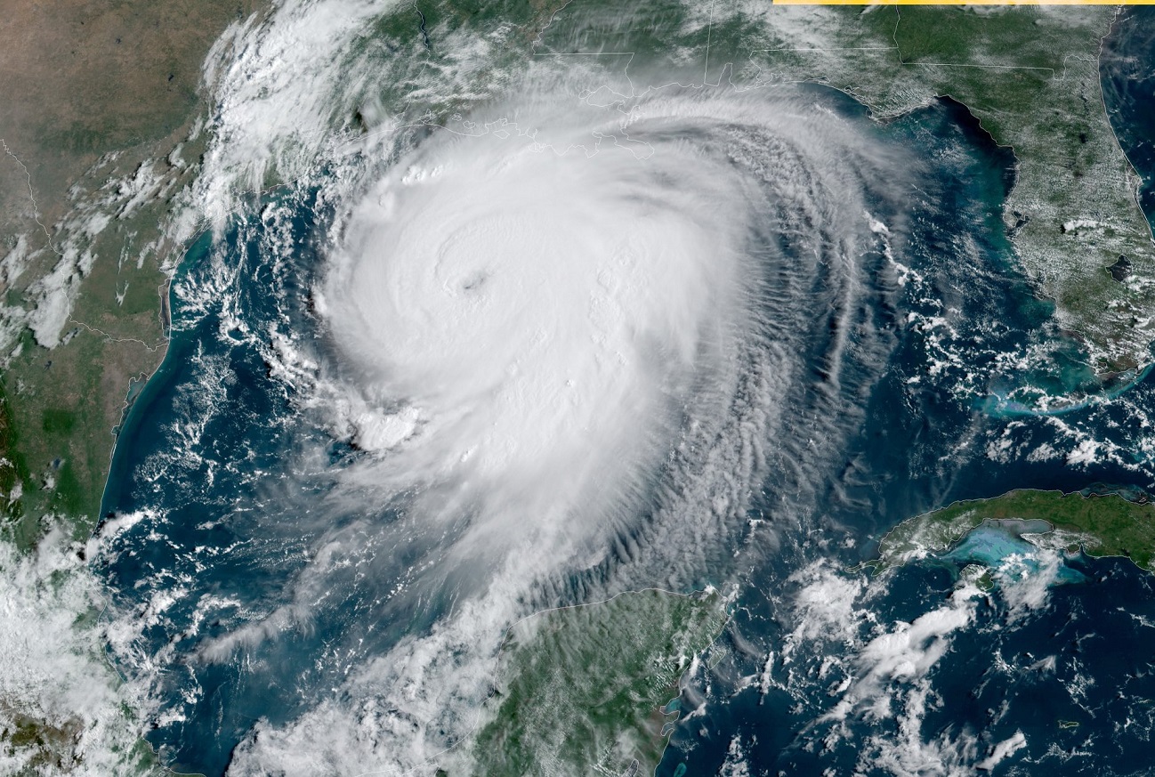 Satellite view of Hurricane Laura in the Gulf.